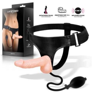 Arnes con dildo realista y funcion de inflado Brato