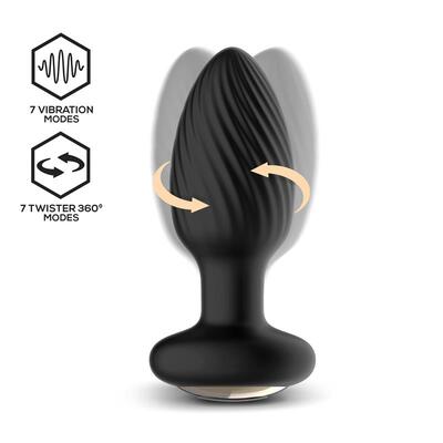 Plug anal con vibracion y movimiento Twister 360o 2
