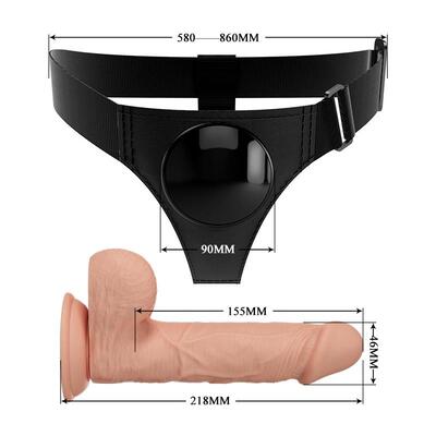 Arnés con dildo realista de 21,8 cm Jerry 6