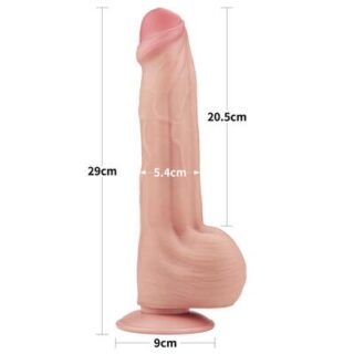 Dildo dual layer con piel retráctil 29 cm 3