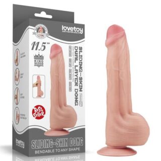 Dildo dual layer con piel retráctil 29 cm
