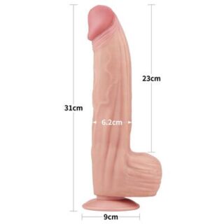 Dildo dual layer con piel retráctil 31 cm 3