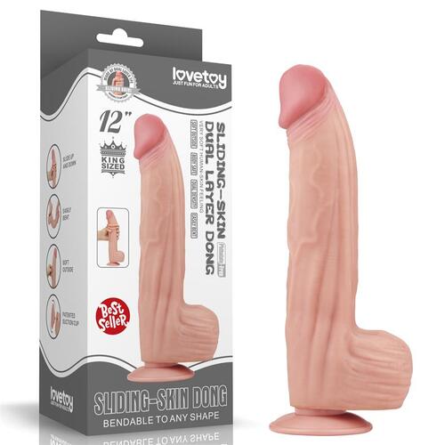 Dildo dual layer con piel retráctil 31 cm