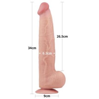 Dildo dual layer con piel retráctil 34 cm 3