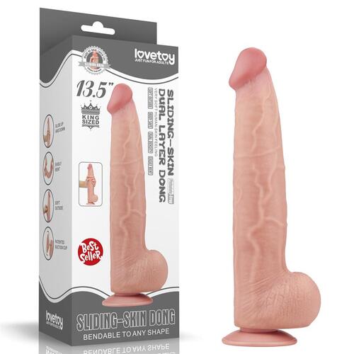 Dildo dual layer con piel retráctil 34 cm