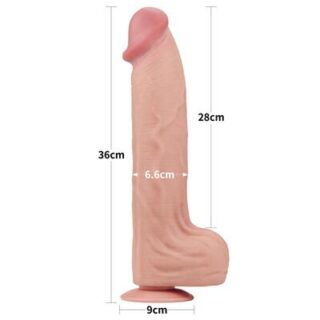 Dildo dual layer con piel retráctil 36 cm 4
