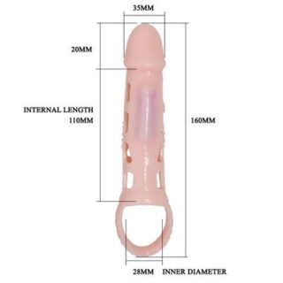 Funda extensora pene con vibración y strap 5