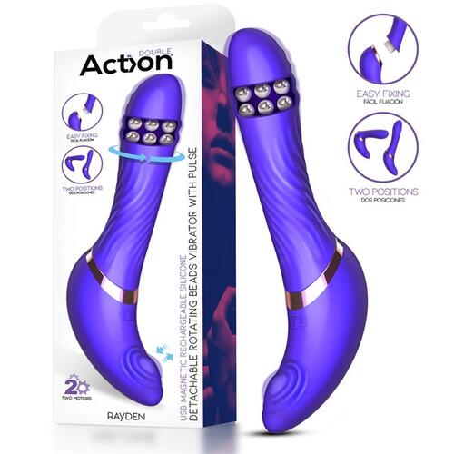 Vibrador con pulsación y bolas internas Rayden