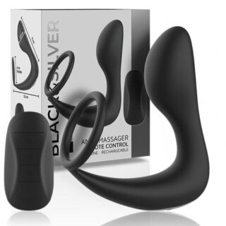 Masajeador anal con control remoto BLACK&SILVER
