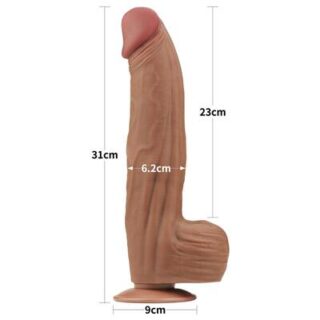 Dildo dual density piel deslizante 31 cm 2