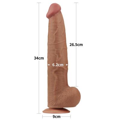 Dildo dual density piel deslizante 34 cm 2