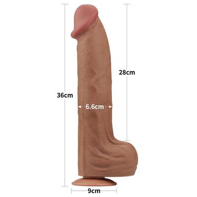 Dildo dual density piel deslizante 36 cm 2