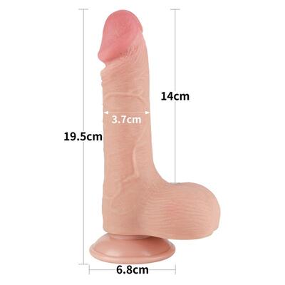 Dildo Dual Layer piel deslizante 19,5 cm 12