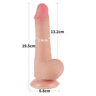 Dildo Dual Layer piel deslizante 19,5 cm 2 12