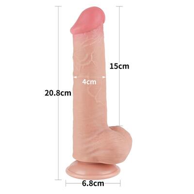 Dildo Dual Layer piel deslizante 20,8 cm 11