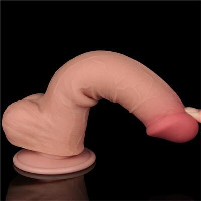 Dildo Dual Layer piel deslizante 20,8 cm 4