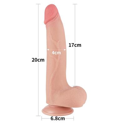 Dildo Dual Layer piel deslizante 22 cm 2 12