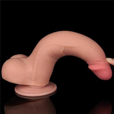 Dildo Dual Layer piel deslizante 22 cm 2 4