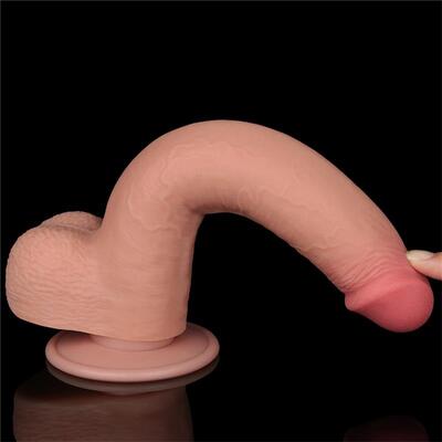 Dildo Dual Layer piel deslizante 22 cm 4