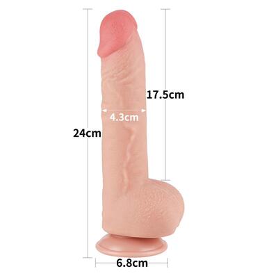 Dildo Dual Layer piel deslizante 24 cm 11