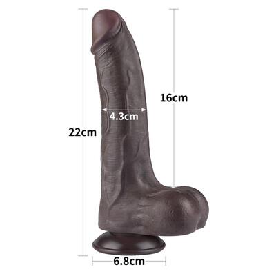 Dildo de doble capa piel deslizante 22 cm 2 7