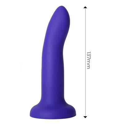 Dildo con vibración cambia de color púrpura a rosa 14 cm 2