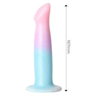 Dildo con vibración y ventosa color degradado 17 cm 2