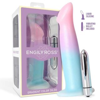 Dildo con vibración y ventosa color degradado 17 cm