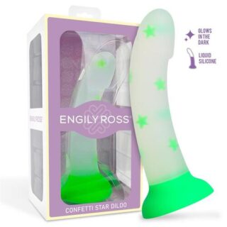 Dildo que brilla en la oscuridad Confetti Star 17 cm