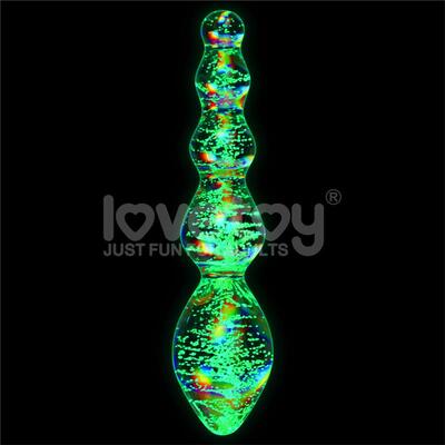 Dildo de cristal que brilla en la oscuridad Dark Twilight Gleam Tantalizing Orbs 2