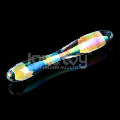 Dildo de cristal que brilla en la oscuridad Twilight Gleam Double Delight 2