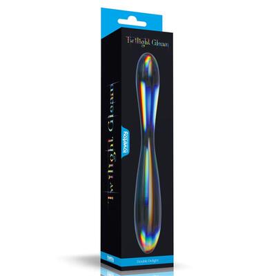 Dildo de cristal que brilla en la oscuridad Twilight Gleam Double Delight 4
