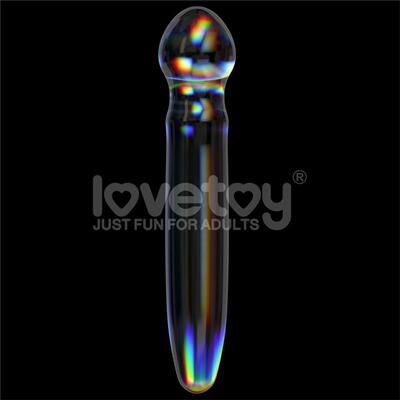 Dildo de cristal que brilla en la oscuridad Twilight Gleam Prism Glass 2