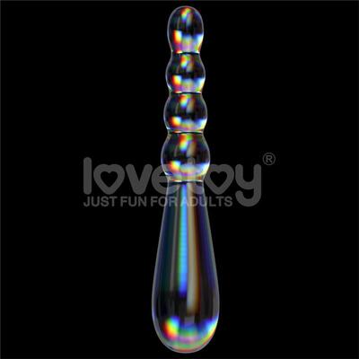 Dildo de cristal que brilla en la oscuridad Twilight Gleam Rising Ripples 2