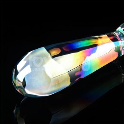 Dildo de cristal que brilla en la oscuridad Twilight Gleam Rising Ripples 3