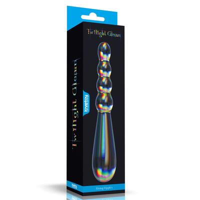 Dildo de cristal que brilla en la oscuridad Twilight Gleam Rising Ripples 5