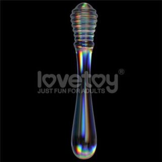 Dildo de cristal que brilla en la oscuridad Twilight Gleam Twin Pleasures 2
