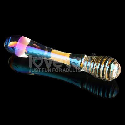 Dildo de cristal que brilla en la oscuridad Twilight Gleam Twin Pleasures 3