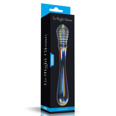 Dildo de cristal que brilla en la oscuridad Twilight Gleam Twin Pleasures 4