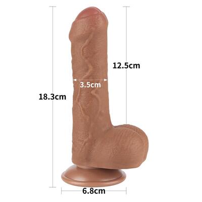 Dildo piel deslizante 18,3 cm marrón 2
