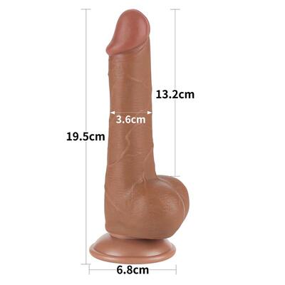 Dildo piel deslizante 19,5 cm 2 marrón 2
