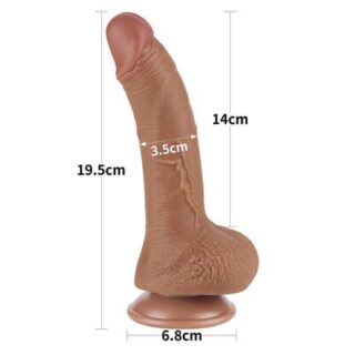 Dildo piel deslizante 19,5 cm marrón 2