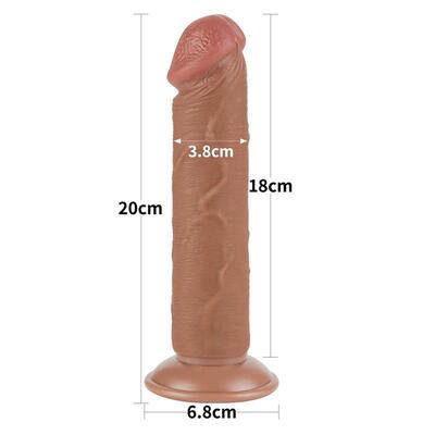 Dildo piel deslizante 20 cm 2marrón 2