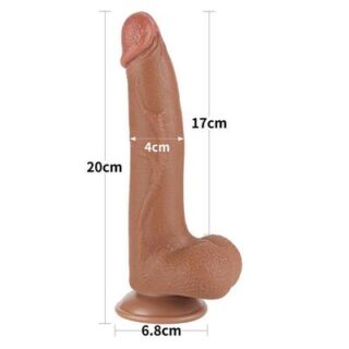 Dildo piel deslizante 22 cm marrón 2