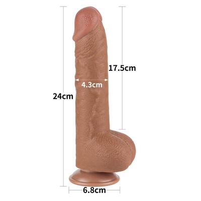 Dildo piel deslizante 24 cm marrón 2