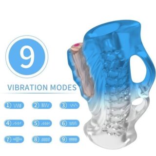 Masturbador dedal y vibrador azul degradado Armony