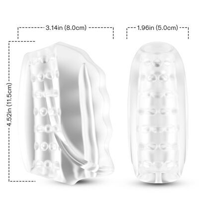 Masturbador y vibrador Master transparente 2