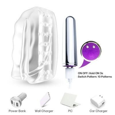 Masturbador y vibrador Master transparente 3