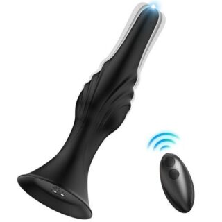 Vibrador y plug anal con control remoto negro 2