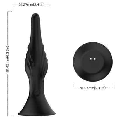 Vibrador y plug anal con control remoto negro 2 2